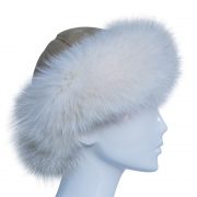 Brim Hat with White Arctic Fox Trim
